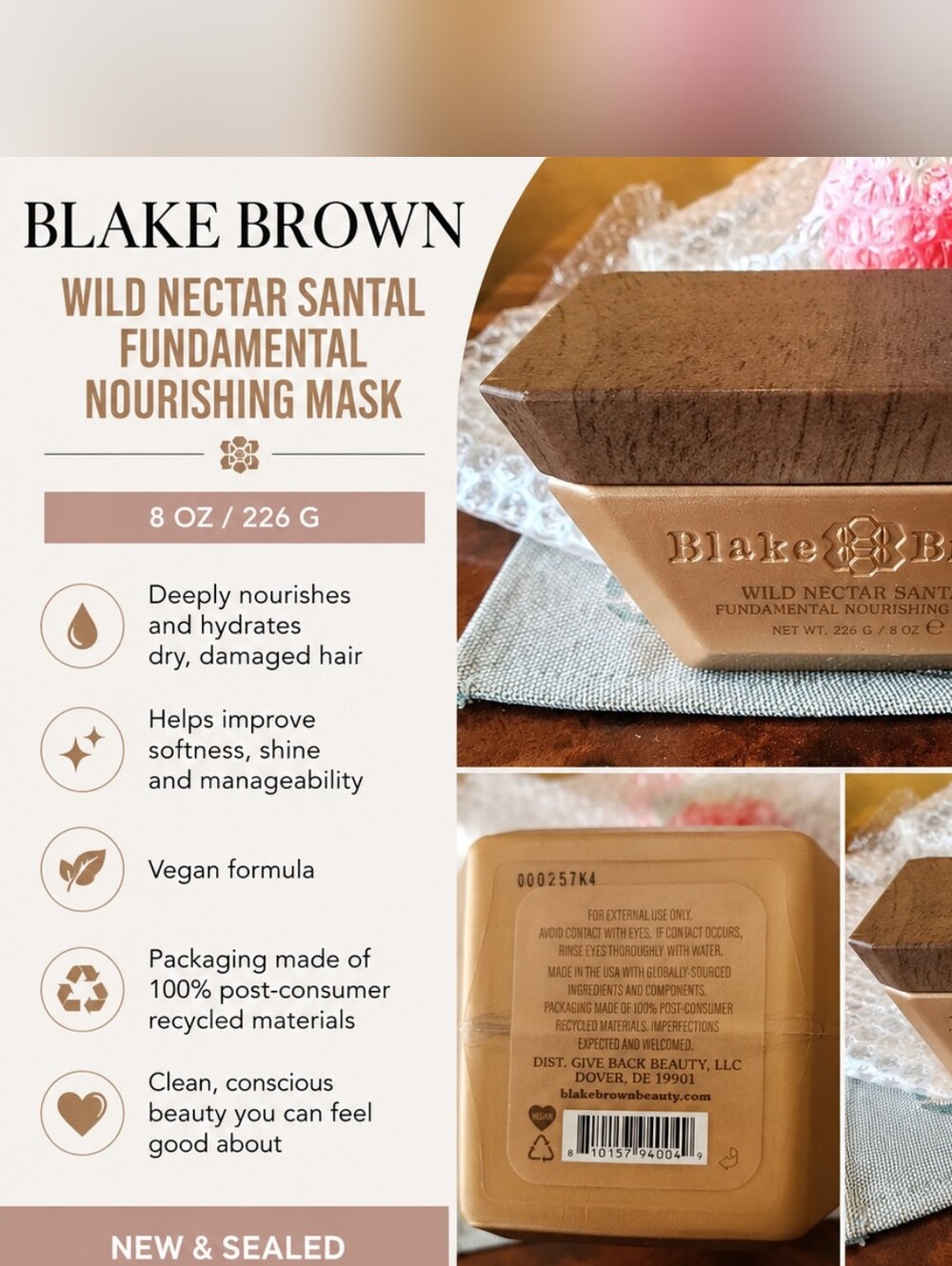 ✨️Blake Brown Wild Nectar Santal Fundamental Nourishing Mask – 8 oz